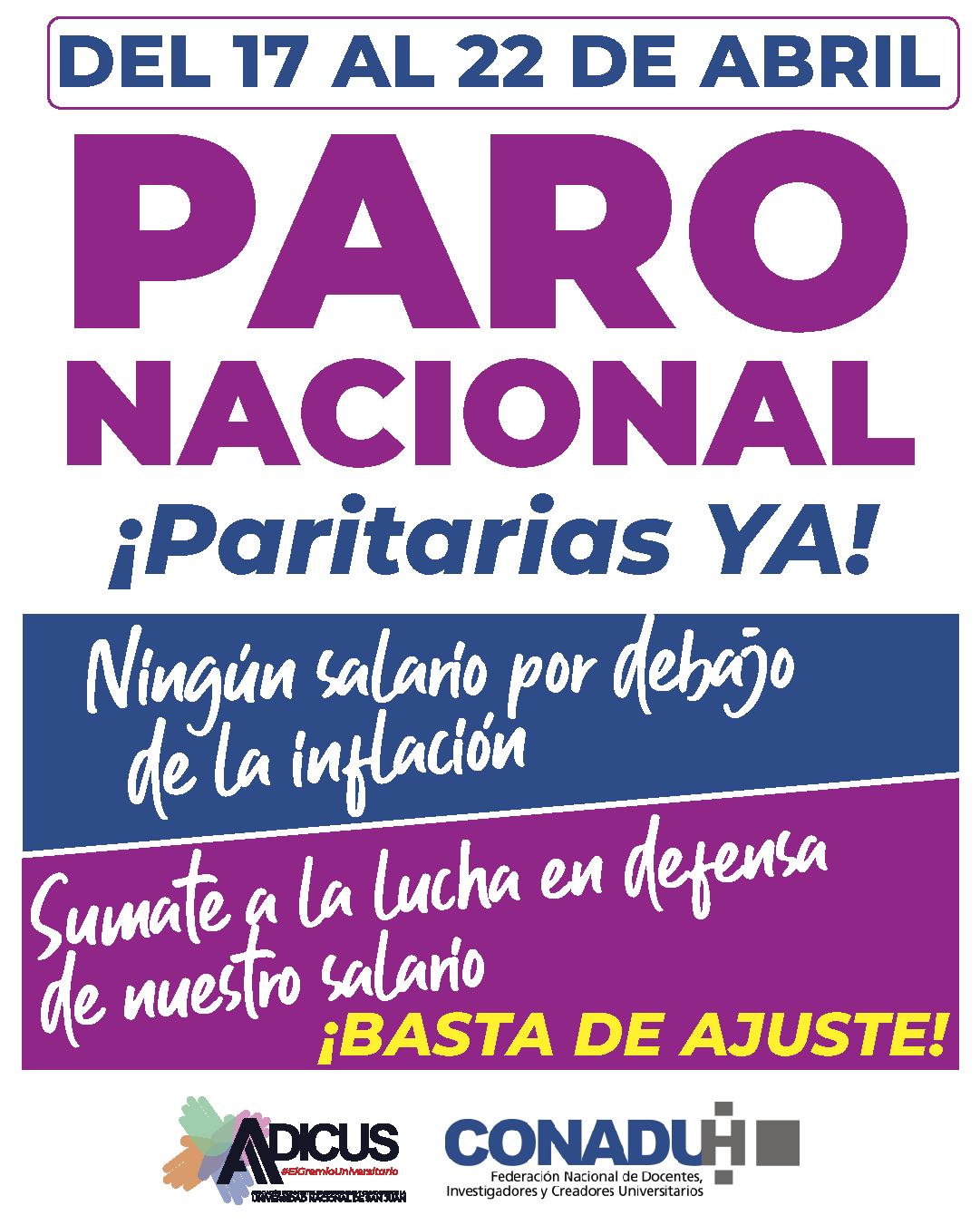 ADICUS convoca a paro universitario en reclamo de mejoras salariales y ...