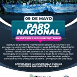 9 DE MAYO: PARO NACIONAL EN UNIDAD CON EL CONJUNTO DE LA CLASE TRABAJADORA