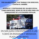 Organizaciones sociales convocan a Jornada Nacional de Lucha