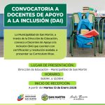 Convocatoria abierta a Docentes de Apoyo a la Inclusión en San Martín